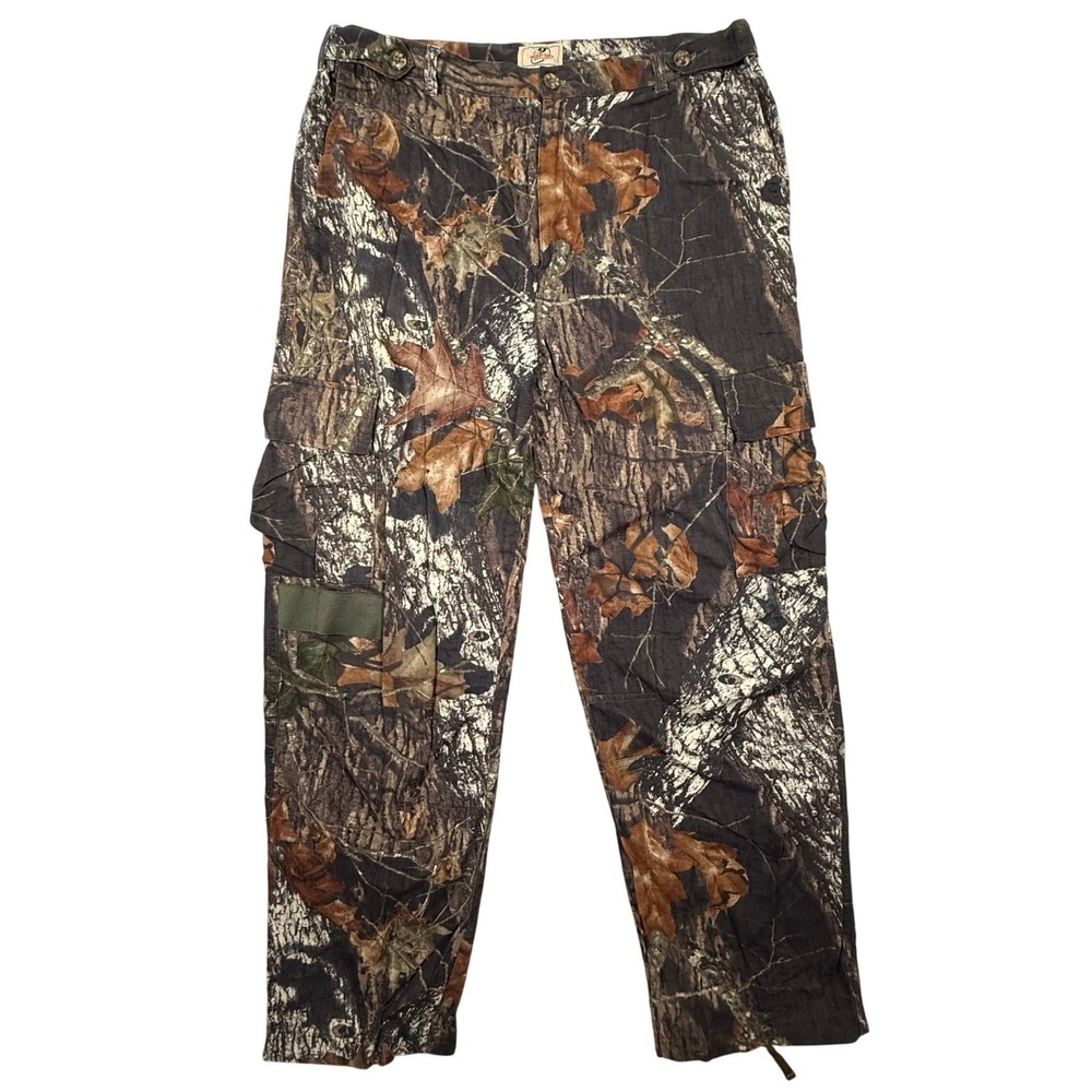 Vintage Mossy Oak Limbhanger Camo Cargo Pants Mens Large 100% Cotton Break Up L